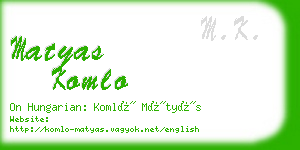 matyas komlo business card